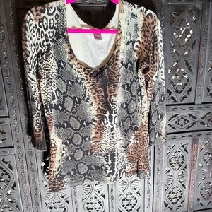 Animal Print Long Sleeve Top